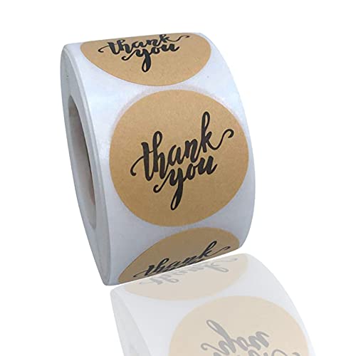 1.5 Inch Kraft Thank You Stickers 500 Pcs Sealing Thank You Stickers for Christmas Gifts, Weddings, Giveaways, Bridal Showers, Party and Small Business (1.5 Inch, brown) | The Storepaperoomates Retail Market - Fast Affordable Shopping