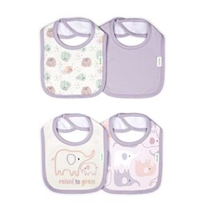 Easy Eater 4-Pack Absorbent Terry-Backed Cotton Baby Bib Set for Eating or Teething – Grazy