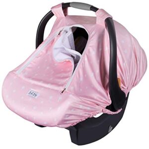 Car Seat Covers for Babies Girls Car Seat Canopy Stroller Cover for Spring Autumn Winter Car Seat Cover Infant Girl Babies Stretchy and Kick Proof with Net Multi Use Soft and Breathable