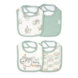 Easy Eater 4-Pack Absorbent Terry-Backed Cotton Baby Bib Set for Eating or Teething – Canopy