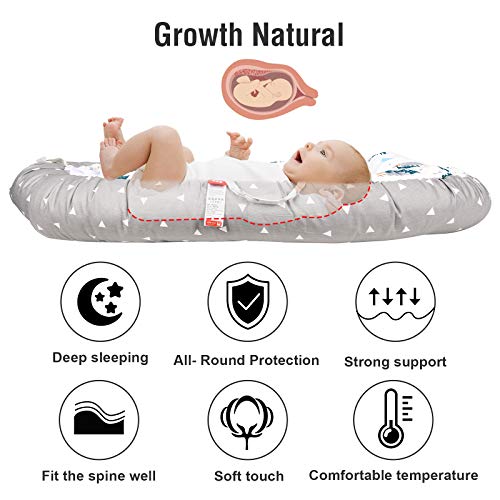 SMTTW Baby Nest, Baby Lounger Co Sleeping Bassinet for Baby Newborn Lounger 100% Soft Cotton Breathable with Baby Pillows for Sleeping, Portable Bassinet as Baby Shower Gifts (Flower) | The Storepaperoomates Retail Market - Fast Affordable Shopping