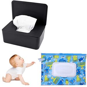 Moscare Baby Wipes Dispenser Pouch and Reusable Baby Wipe Holder Box for Baby Home Kitchen Office Travel