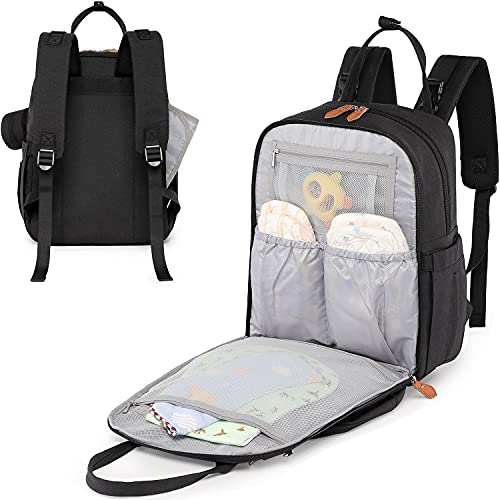 Diaper Bag Backpack, Unisex Baby Changing Bags with Changing pad, Insulated Pockets & Pacifier Holder for Boys Girls, WELAVILA Large Multifunction Travel Back Pack for Mom & Dad, Black | The Storepaperoomates Retail Market - Fast Affordable Shopping