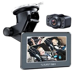 Baby Car Mirror 5” HD Night Vision Function Rear Facing Car Seat Mirrors,Safety Car Seat Mirror Camera Monitor with Wide Crystal Clear View 170°Wide View Easily Observe The Baby’s Every Move