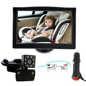 Baby Car Mirror Back Seat Baby Car Camera with HD Car Mirror Display Wide ViewEasily Observe the Baby’s Move