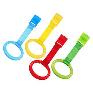 NUOBESTY Baby Crib Pull Ring Walking Assistant Pull Up Ring Bed Stand Up Rings for Kids Walking Training Tool,4pcs