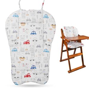 Baby Highchair Seat Cover, Cute Baby High Chair Liner, Breathable High Chair Pad, Comfortable Baby High Chair Seat Cushion Insert, Suitable for High Chairs and Strollers (car)