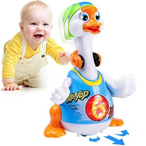 OCATO Baby Toys 12-18 Months Crawling Infant Toys Baby Musical Toys for Toddlers 1-3 Dancing Walking Swing Goose Toy Educational Interactive Light-up Gifts Toys for 1 2 3 4 5 Year Old Boys Girls Kids