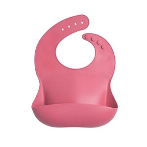 Tenmon Silicone Baby Bibs, Silicone Bibs for Babies Toddlers Girls and Boys, Soft Adjustable Waterproof Bibs, Baby Feeding Bibs(Dusty Rose)