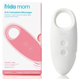 Frida Mom 2-in-1 Lactation Massager – Multiple Modes of Heat + Vibration for Clogged Milk Ducts, Increase Milk Flow, Breast Engorgement – USB Cord Included