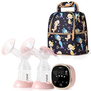 NCVI Double Electric Breast Pumps with 4 Size Flanges 4 Modes & 9 Levels and Cooler Bag with 2 Ice Pack
