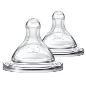 Chicco Duo Hybrid Baby Bottle Nipple Stage 3 Fast Flow (6m+) 2Pk,2 Count (Pack of 1)