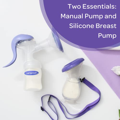 Lansinoh Manual Breast Pump and Silicone Breast Pump Bundle for Breastfeeding Moms | The Storepaperoomates Retail Market - Fast Affordable Shopping