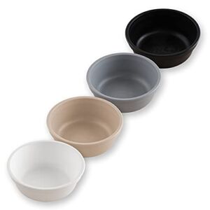 RE-PLAY Made in USA 4pk -12 oz. Bowls in White, Grey, Black & Sand | Made from Eco Friendly Heavyweight Recycled Milk Jugs – Virtually Indestructible | BPA Free | Monochrome+