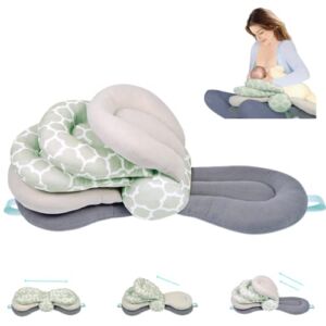 DFD Duoduo Multi-Function Breast Feeding Pillow Maternity Nursing Pillow，Best for Mom,Adjustable Height, Grey