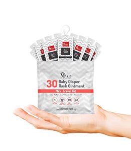 Maki’s Baby Diaper Rash Cream Ointment Travel Kit – Newborn Essentials Must Haves 30 Individually Wrapped Single Use .105 oz Packets – Rash Treatment & Prevention