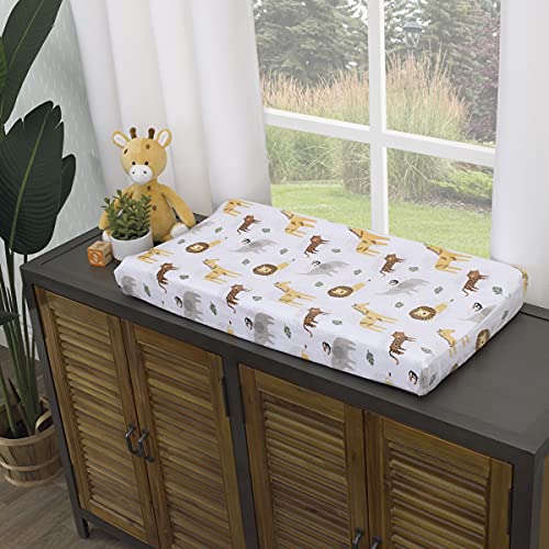 NoJo Jungle Trails Grey, Gold, Green & White Super Soft Animal Print Changing Pad Cover, Grey, Green, Gold, White | The Storepaperoomates Retail Market - Fast Affordable Shopping