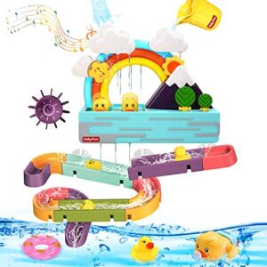 Baby Bath Toy, Interactive Light Up & Musical Bathtub Toys for Toddlers, Floating Squirting Toys for Boys and Girls