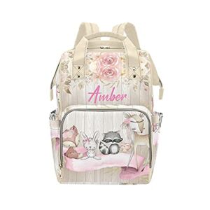 Woodland Forest Animal Diaper Bags Backpack Personalized Baby Bag Nursing Nappy Bag Travel Tote Bag Gifts