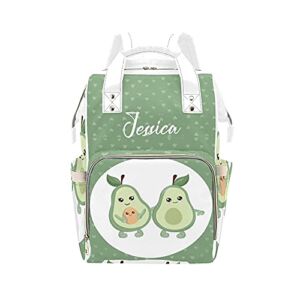 Avocados Cute Hearts Diaper Bags Backpack Personalized Baby Bag Nursing Nappy Bag Travel Tote Bag Gifts