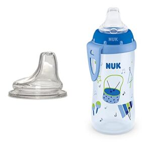 NUK Replacement Silicone Spout, Clear, Pack of 1 with NUK Active Cup, 10 Oz, 1-Pack, Colors may vary