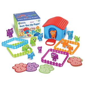 Learning Resources Sort-‘Em-Up Pups 28 Pieces, Ages 3+ Sorting & Matching Toys, Educational Toys for Toddlers, Preschool Toys, Toddler Learning Toys