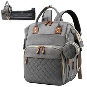 Diaper Bag – SHOSHE Backpack Diaper Bag with Changing Station, Maternity Baby Changing Bags, Large Capacity, Travel Bag, Waterproof and Stylish Diaper Backpack for Mom and Dad (Gray)
