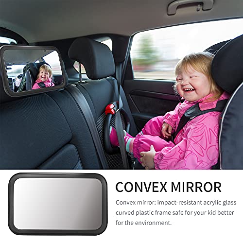 BIG ELEPHANT Baby Car Seat Protector and Car Mirror Set- Infant Carseat Mat, Stable Child Rear Facing Mirror with Wide Clear View | The Storepaperoomates Retail Market - Fast Affordable Shopping