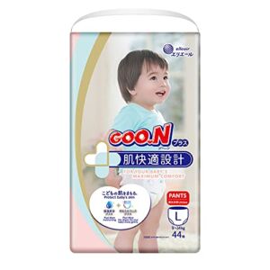 GOO.N Plus+ Pants L Size (up to 31 lb) Unisex 44 Count [1-Pack] Japanese Pull-up Skin Comfortable Design, Made in Japan