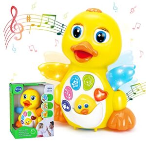 HOLA Toys for 1 + Year Old Girl Dancing Walking Yellow Duck, Baby Toys 6 to 12 Months 1 Year Old Toys, Interactive Action Learning Light Up Musical Toys for 1 Year Old Girl, Baby Boy Girl Infant Toys