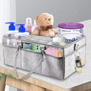 Kulee Baby Diaper Caddy Organizer for Baby Girl and boy Large Nursery Storage Bin, Classroom Organization and Car Organizer for Diapers and Baby Wipes, 16x10x7 In (Pack of 1)