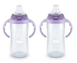 NUK Learner Cup, 10 Ounce, 2 Pack (Tritan Purple Star)