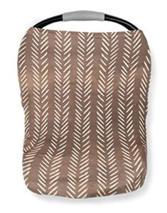 Pobi Baby Premium Multi-Use Cover – Nursing Cover, Baby Car Seat Covers, Shopping Cart, High Chair, and Breastfeeding Cover – Ultra-Soft, Stretchy, Woodland Scarf for Baby and Mom (Wildlife Brown)