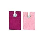 Full Coverage Ultra Absorbent Cotton Terry Towel Snap On Bib with Comfortable Ribbed Neck (Pink & plum)