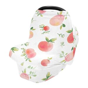 Nursing Cover Breastfeeding Scarf Watercolor Peaches- Baby Car Seat Covers, Stroller Cover, Carseat Canopy(8ya7a)