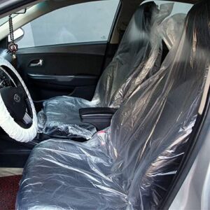 RISHNEG Car Seat Covers, 100 Pcs Clear Car Disposable Plastic Seat Covers, Vehicle Protector Seat Protective Covers Films for Car Airplane Seats, Restaurant Seats, Bus Seats, 100pcs Car Seat Covers