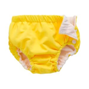Ijnuhb Washable Baby Swim Diaper Reusable Swimming Diapers for Toddler Swimwear Pants 0-3 Years Boys Shower Gifts (Yellow ,6 Months)