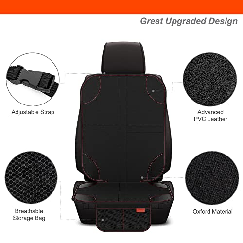 Car Seat Protector, Luckybay 2 Pack Kids Seats Protector XL Size with Thickest Padding and Non-Slip Backing, 2 Mesh Pockets, Durable, Waterproof 600D Fabric PVC Leather for Baby Kids and Pet (2 Pack) | The Storepaperoomates Retail Market - Fast Affordable Shopping