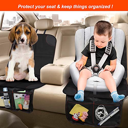 Car Seat Protector, Luckybay 2 Pack Kids Seats Protector XL Size with Thickest Padding and Non-Slip Backing, 2 Mesh Pockets, Durable, Waterproof 600D Fabric PVC Leather for Baby Kids and Pet (2 Pack) | The Storepaperoomates Retail Market - Fast Affordable Shopping