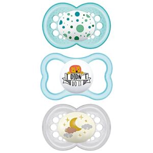 MAM Variety Pack Baby Pacifier, Includes 3 Types of Pacifiers, Nipple Shape Helps Promote Healthy Oral Development, 3 Count (Pack of 1)