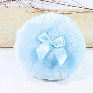 Baby Care Face Body Villus Powder Puff, Large Baby Body Talcum Make Up Soft Bowknot Puff(Blue)