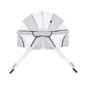 Dream On Me Karley Plus Portable Quick Fold Bassinet with Removable Canopy in Storm Grey
