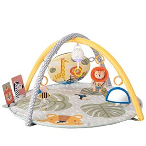 Taf Toys Savannah 360° Activity Gym with Music & Light & 20 Playful Activities, Thickly Padded with Soft Mat and a Unique “Crinkle Toy” for a Variety of Body Positioning for Newborn and Up