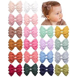 Prohouse 40 PCS Baby Girls Hair Clips Fully Lined Non Slip For Infant Fine Hair Bows Barrettes for Toddlers Kids Children in Pairs