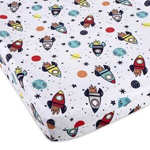 Fisher Price Changing Pad Cover Space Theme, Space Explorer Collection Waterproof Nursery Changing Pad Cover for Boys