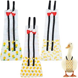craftshou 3 Pcs Duckling Chicken Diaper Washable Reusable Goose Clothes Farm Pet Diapers Bow Tie Ducky Diapers Supplies for Poultry