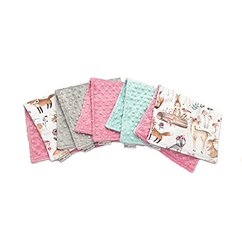 MEG ORIGINAL Baby Girl Baby Girl Burp Cloth Set of 5 { Sweet Darlings } Woodland Animal Friends | The Storepaperoomates Retail Market - Fast Affordable Shopping