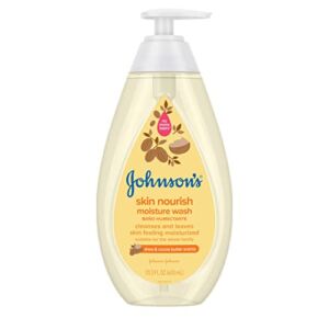 Johnson’s Skin Nourishing Moisture Baby Body Wash with Shea & Cocoa Butter, Hypoallergenic & Tear Free Baby Bath Wash, Paraben-, Dye-, Sulfate & Phthalate-Free, 20.3 fl. oz
