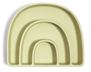 ava + oliver Silicone Rainbow Plate | BPA-Free Divided Design with Non-Slip Suction Base (Honeydew)