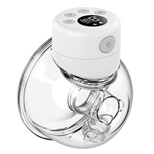 Zybeauty Electric Wearable Breast Pump, Portable Wireless Breastfeeding Pump Hand Free Breastpump Rechargeable Milk Pump with LCD Display, 2 Modes, 9 Adjustable Suction Level(24mm Flange)